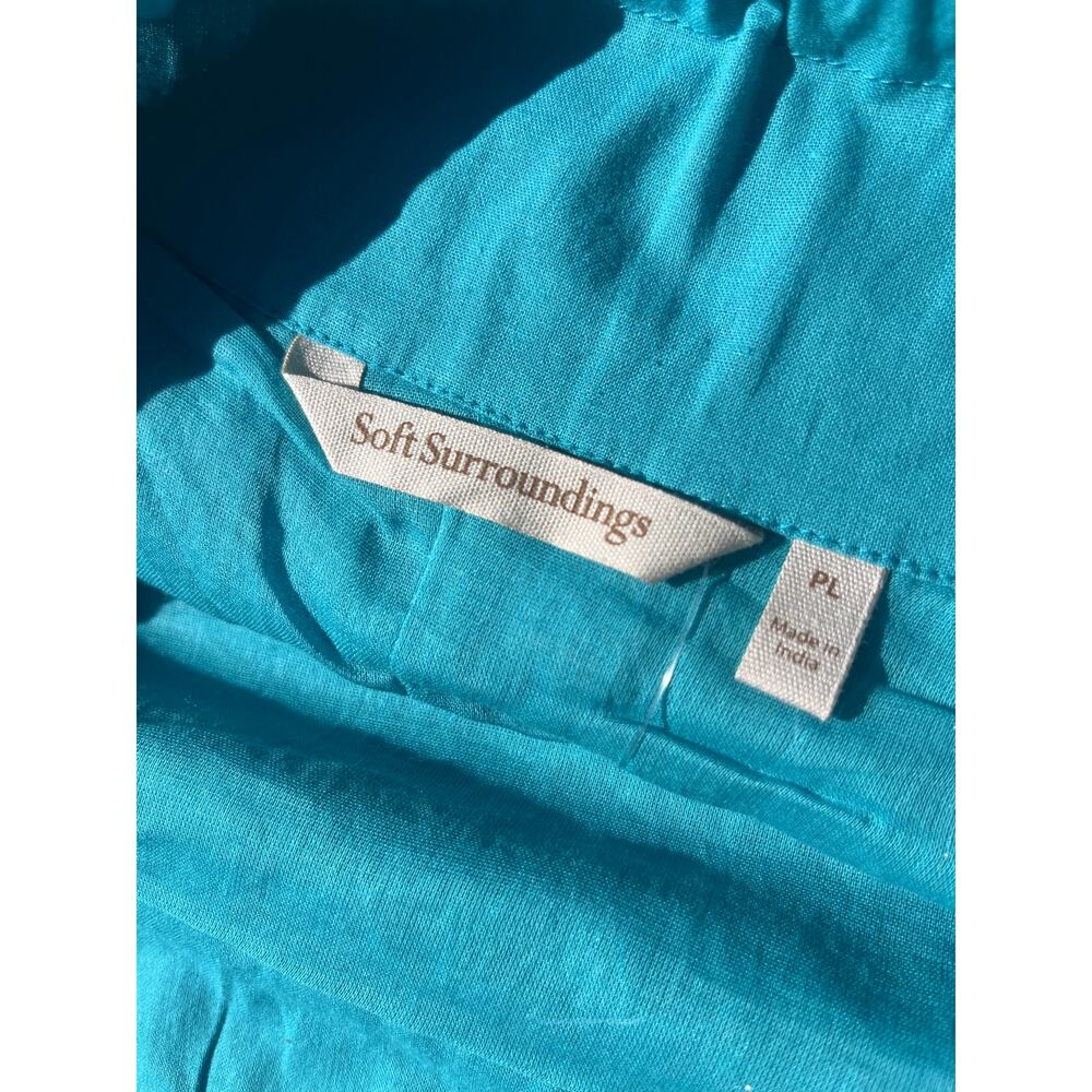 NWT Soft Surroundings Turquoise Maxi Skirt Mirror Embellished Boho Embroider PL - Picture 6 of 9